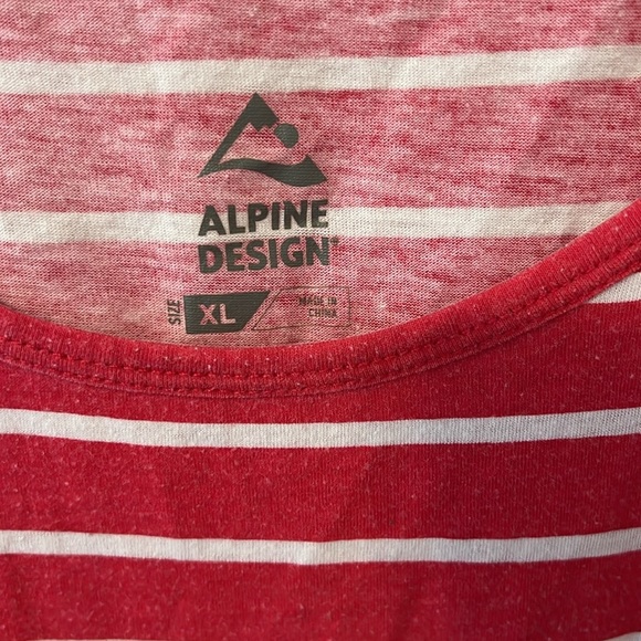 🩵5/$15🩵 Alpine Design Red Striped Tank Top, Size XL - Picture 3 of 3